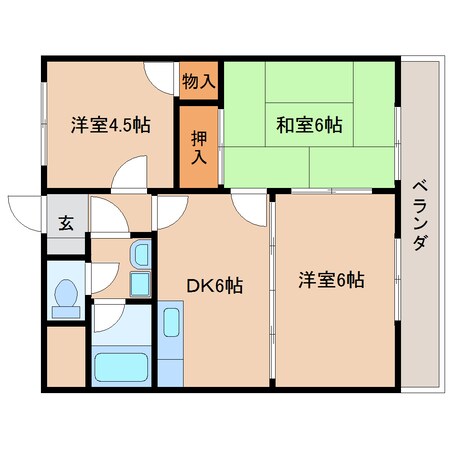 結崎駅 徒歩3分 3階の物件間取画像